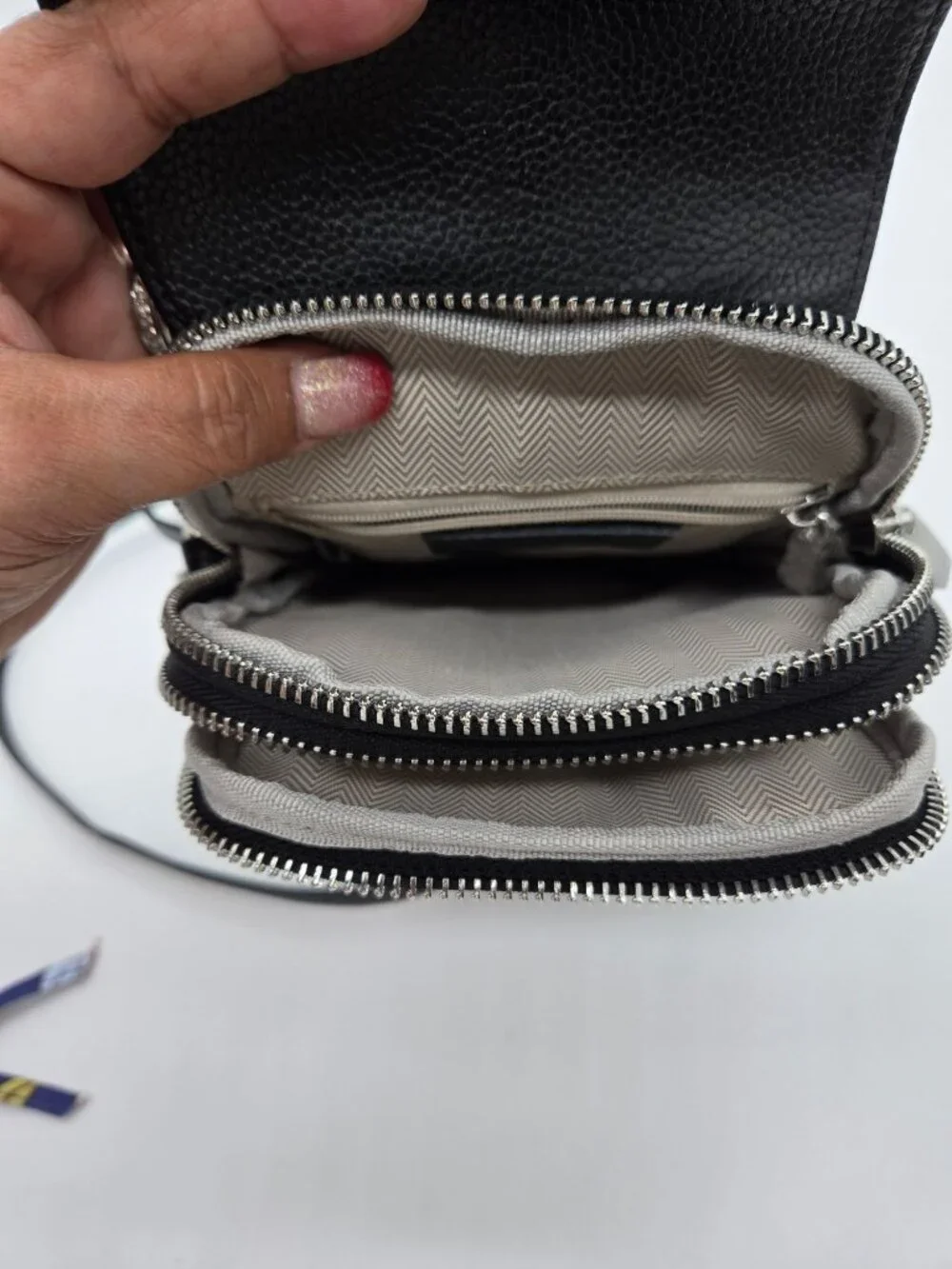 Befen Black Genuine Leather Crossbody Travel Organizer RFID Phone Passport Bag